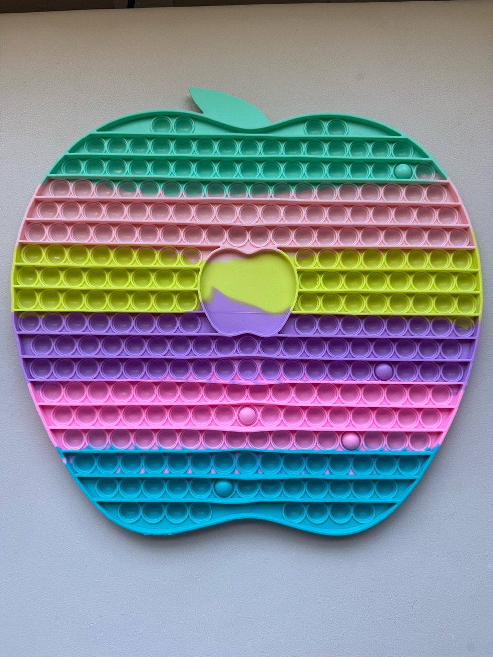 Multicolor Apple-Shaped Pop-It Sensory Puzzle